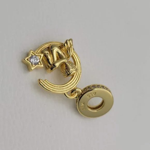 Pandora 18k Shine Angel and Shooting Star Pendant Charm #768483C01 - Picture 6 of 6